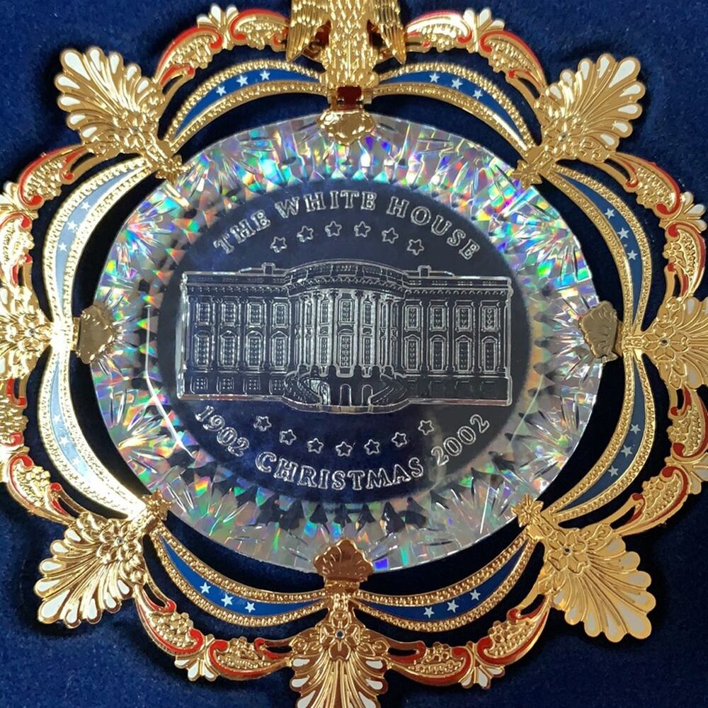 2002 White House Christmas Ornament Crystal Chandelier In Box